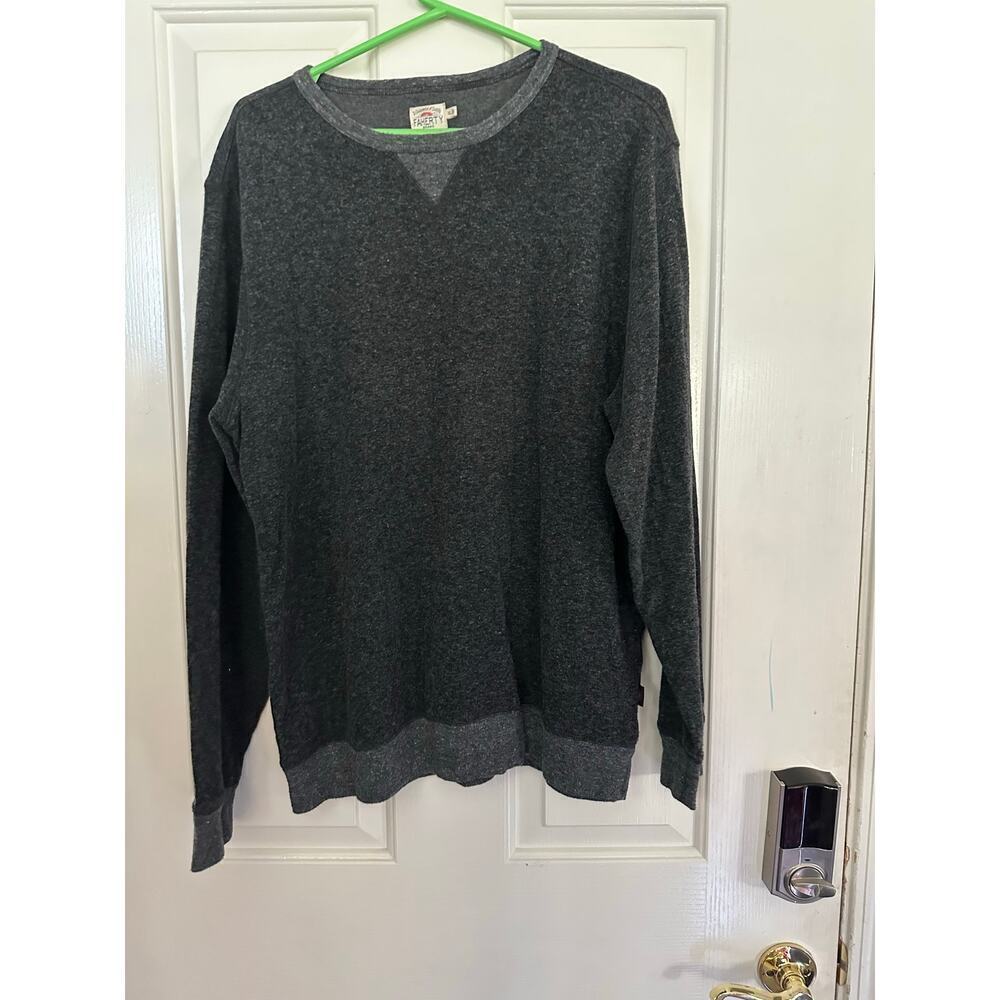 Faherty Men's Gray Long Sleeve Crewneck Pullover Sweater Size XL